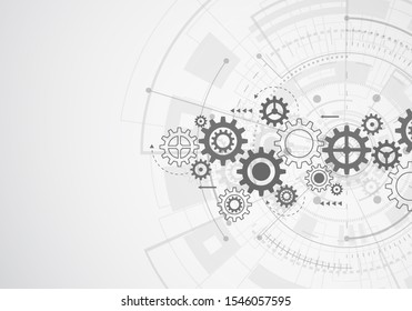 Abstract technology of science background. Futuristic interface with geometric shapes. Vector illustration