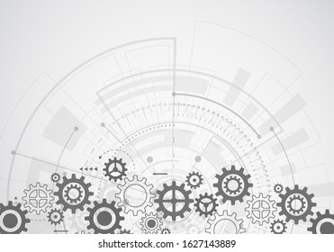 Abstract technology of science background. Futuristic interface with geometric shapes. Vector illustration