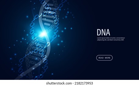 concepto de ciencia de tecnología abstracta genes de ADN edición genética combinada con tecnología moderna binaria futurista en fondo azul de alta tecnología