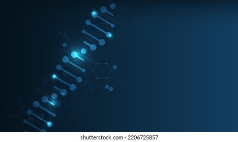 abstract technology science concept, DNA code structure with glow.