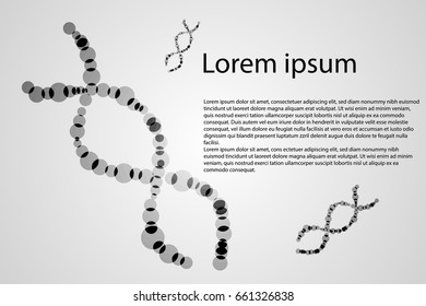 abstract technology science concept DNA on hi tech gray background