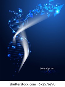 abstract technology science concept DNA futuristic on hi tech blue background