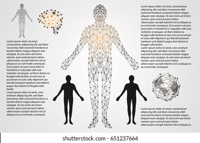 abstract technology science concept human digital link, brain and world on gray background