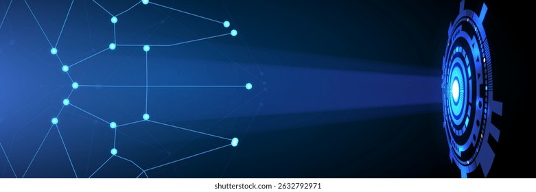 Abstract technology, science and engineering background with intertwined lines and starlight.