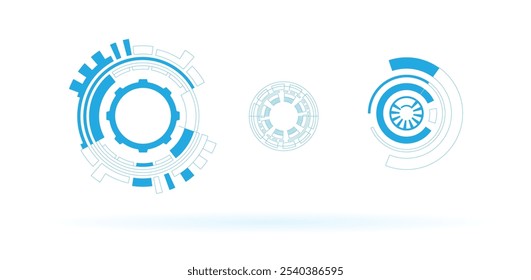 Fondo Abstractas de la ficción de la Ciencia de la Tecnología con los Elementos circulares del HUD. Tecnología moderna avanzada concepto de ciencia ficción Vector