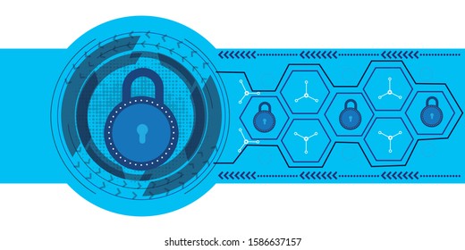 Abstract technology of security system background