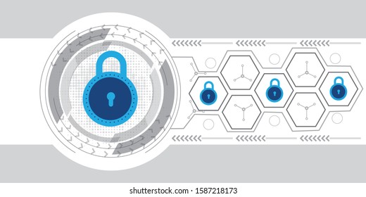 Abstract technology of security system background