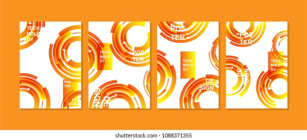 abstract technology set background with circle shape. Template for cover,poster,brochure and other company print product.