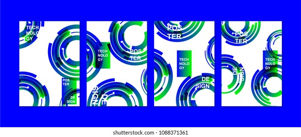 abstract technology set background with circle shape. Template for cover,poster,brochure and other company print product.