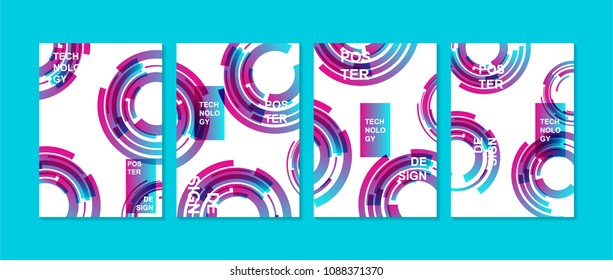 abstract technology set background with circle shape. Template for cover,poster,brochure and other company print product.