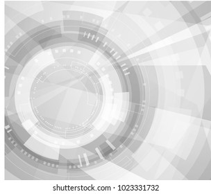 Abstract technology shape in grayscale neutral light vector background for business or science presentations or backdrops. EPS10.