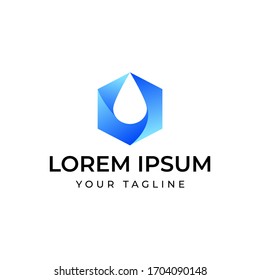 abstract technology shield with drop liquid design
