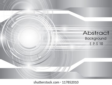 Abstract technology silver background, vector