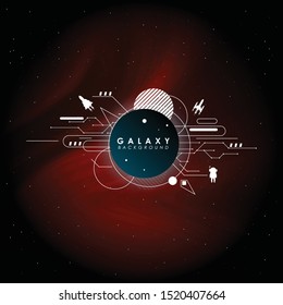 Abstract technology and space explorer background