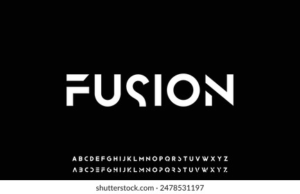 Abstract technology space font and alphabet. techno effect fonts designs. Typography digital sci-fi concept. vector illustration