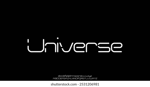 Abstract technology space font and alphabet. techno effect fonts designs. Typography digital sci-fi concept. vector illustration