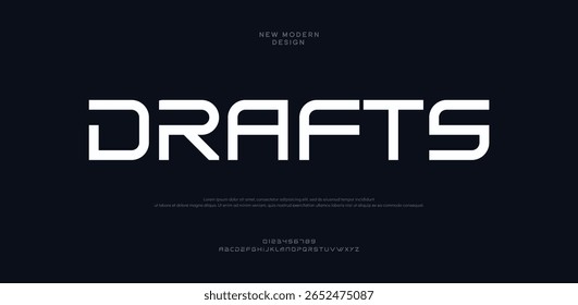 Abstract technology space font logo alphabet. techno and sport fonts. Typography digital sci-fi movie logos. vector illustration  