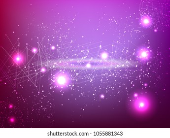 Abstract technology Space Galaxy.connect lines and dots.Connection science Molecular structure dna or neuron composition.points, lines,and shapes in the form of stars and the universe