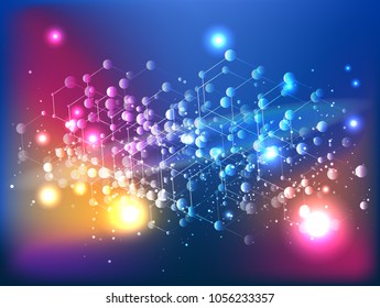 Abstract technology Space Galaxy.connect lines and dots.Connection science Molecular structure dna or neuron composition.points, lines,and shapes in the form of stars and the universe