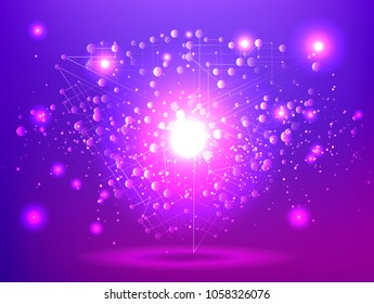 Abstract technology Space Galaxy.connect lines and dots.Connection science Molecular structure dna or neuron composition.points, lines,and shapes in the form of stars and the universe