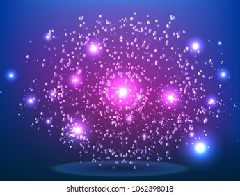 Abstract technology Space Galaxy.connect lines and dots.Connection science Molecular structure dna or neuron composition.points, lines,and shapes in the form of stars and the universe