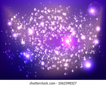 Abstract technology Space Galaxy.connect lines and dots.Connection science Molecular structure dna or neuron composition.points, lines,and shapes in the form of stars and the universe