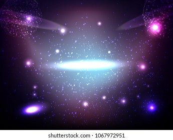Abstract technology Space Galaxy.connect lines and dots.Connection science Molecular structure dna or neuron composition.points, lines,and shapes in the form of stars and the universe