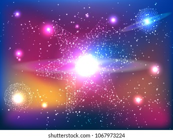 Abstract technology Space Galaxy.connect lines and dots.Connection science Molecular structure dna or neuron composition.points, lines,and shapes in the form of stars and the universe