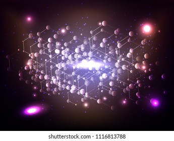 Abstract technology Space Galaxy.connect lines and dots.Connection science Molecular structure dna or neuron composition.points, lines,and shapes in the form of stars and the universe