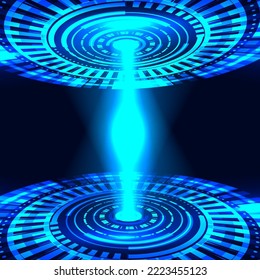 Abstract technology speed concept. Technology chip processor background circuit board blue technology background vector.