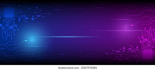 Abstract technology speed concept. Technology chip processor background circuit board blue technology background vector.	
