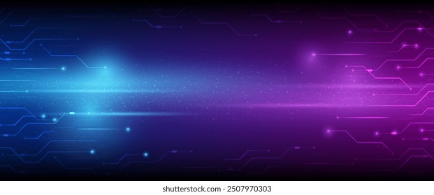 Abstract technology speed concept. Technology chip processor background circuit board blue technology background vector.	
