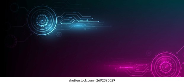 Abstract technology speed concept. Technology chip processor background circuit board blue technology background vector.