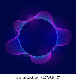 Abstract technology speed concept. vector background. Abstract technology circle blue innovation concept on a dark background. Vector illustration
