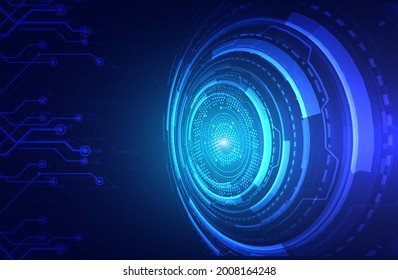 Abstract technology speed concept. vector background. Abstract technology circle blue innovation concept on a dark background. Vector illustration. 