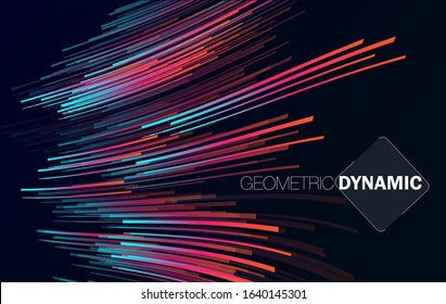 Abstract technology speed lines. 3d business analytics for banner, poster, page, cover, sale. Information pattern network. Vector  illustration.