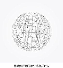 Abstract technology sphere background
