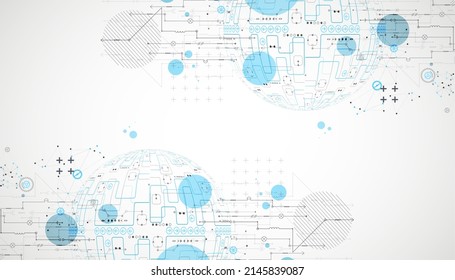 Abstract technology sphere background. Global network consept.