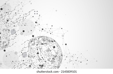 Abstract technology sphere background. Global network consept.