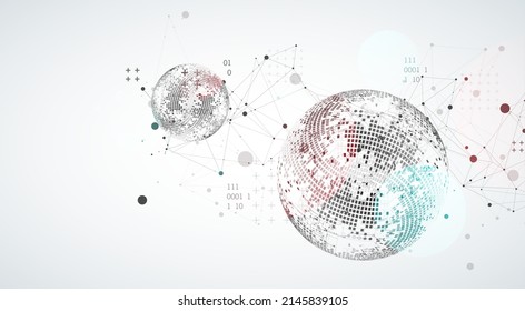 Abstract technology sphere background. Global network consept.