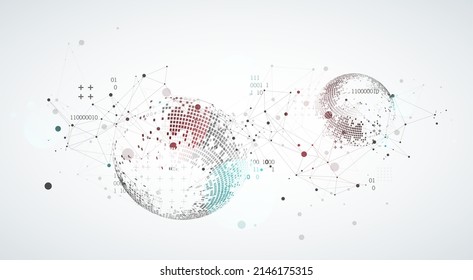 Abstract technology sphere background. Global network consept.