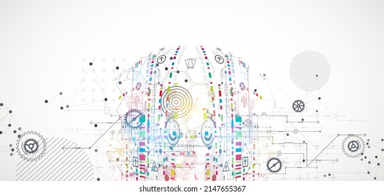 Abstract technology sphere background. Global network consept.