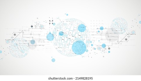 Abstract technology sphere background. Global network consept.