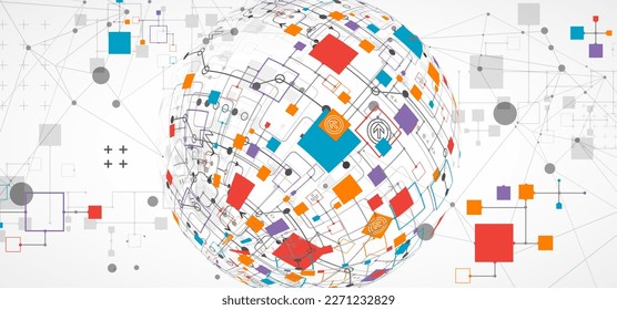 Abstract technology sphere background. Global network consept.
