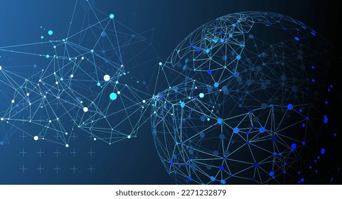 Abstract technology sphere background. Global network concept.