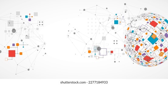 Abstract technology sphere background. Global network consept.