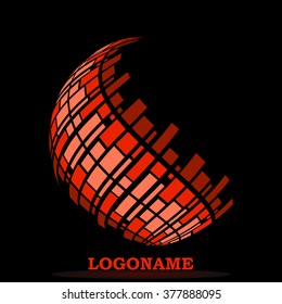 Abstract technology sphere logo. Creative background.