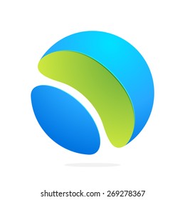 Abstract technology sphere logo. High quality vector template.
