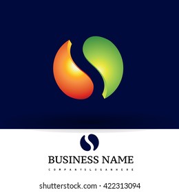 Abstract technology sphere logo. S letter logo. Vector design template elements for your application or company identity.