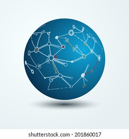 Abstract technology sphere. Vector illustration.